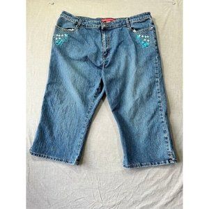 Cosmopolitan Capri Pants Womens 22 Blue Chino Pocketed Zip Button‎ Ladies 40x20.